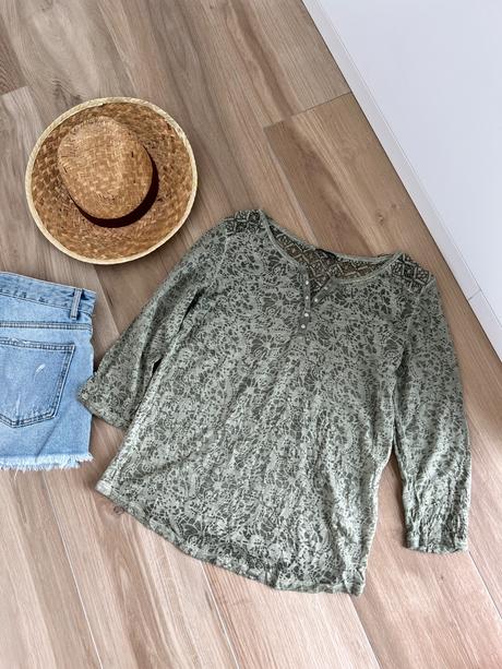 Olivovový top s dlhým rukávom, street one,s