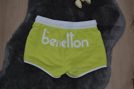 Žiarivé neónové plážové šortky, veľ. 150, benetton,152