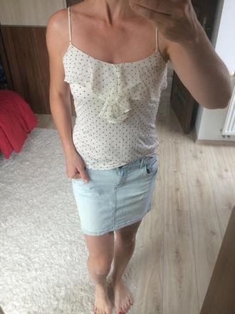 Bodkovane tielko s volanom, h&m,xs