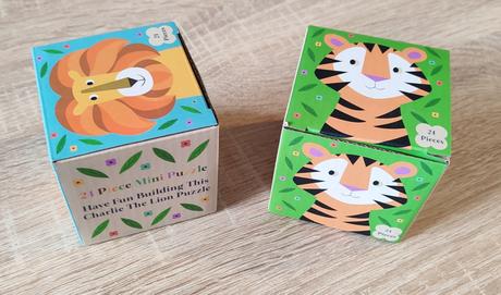 2ks puzzle krabičky tiger a lev, 