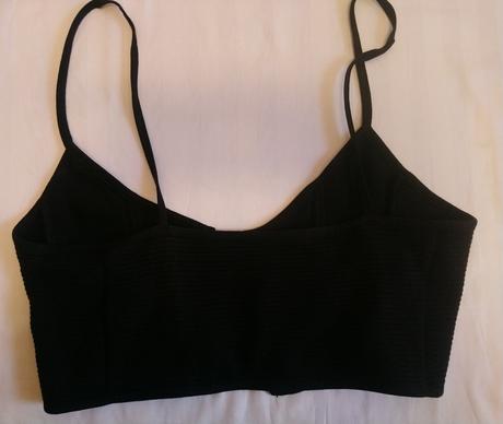 Dámsky čierny crop top so šnerovaním, new look, 40, new look,40