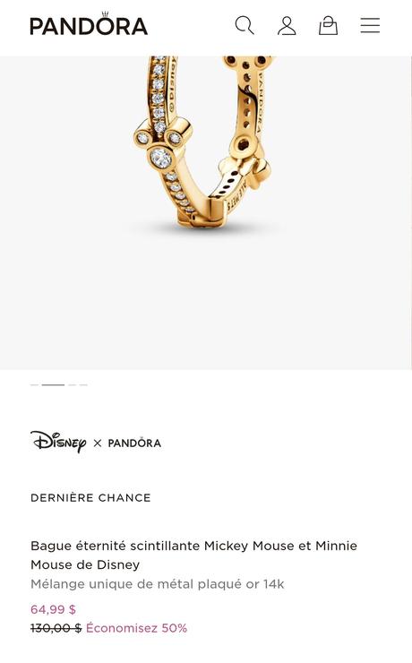 Pandora pozlátený set disney minnie & mickey, pandora