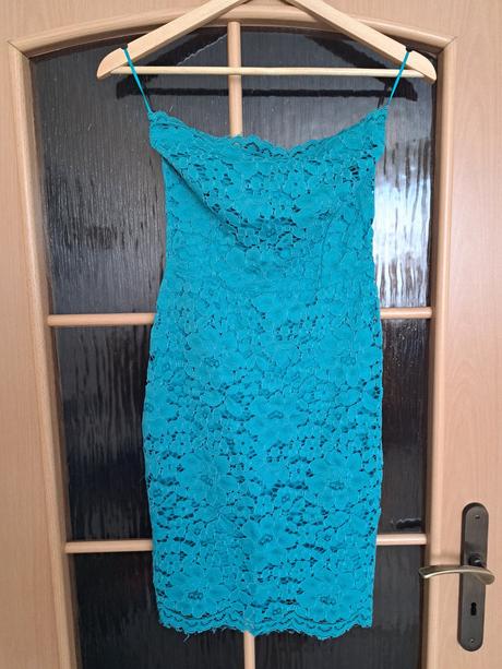 Čipkované mini šaty, bez ramienok, 36