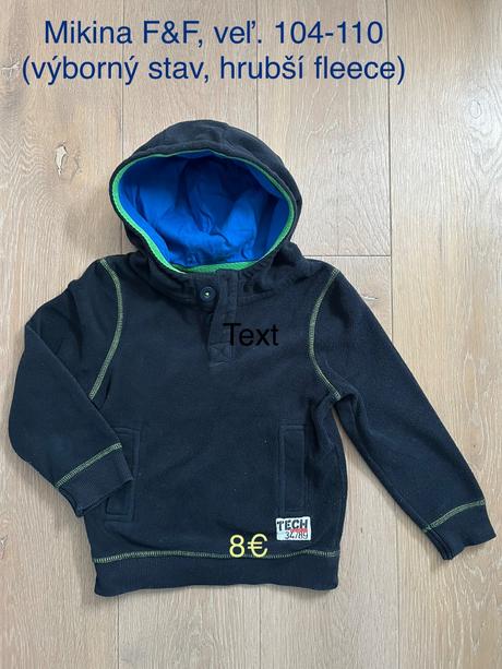Mikina fleece f&f veľ. 104-110, f&f,104
