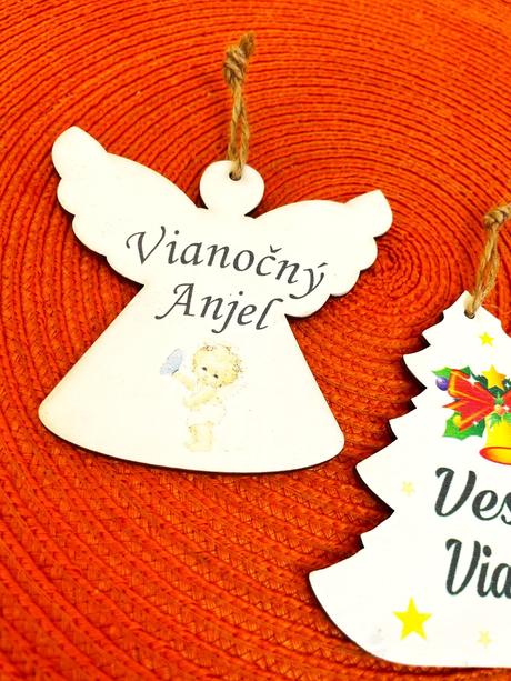 Drevená dekorácia vianoce 2 ks, 