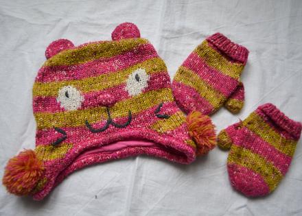 Mačičková čiapka a rukavice set 3- 6 rokov, next,110