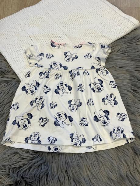 Dievčenské šaty minnie bielo tmavomodré (68), disney,68