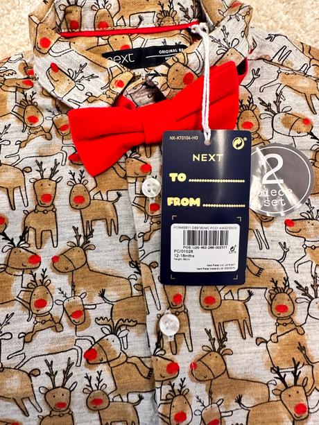 Vianočná košeľa s motýlikom pre chlapčeka, next, next,86