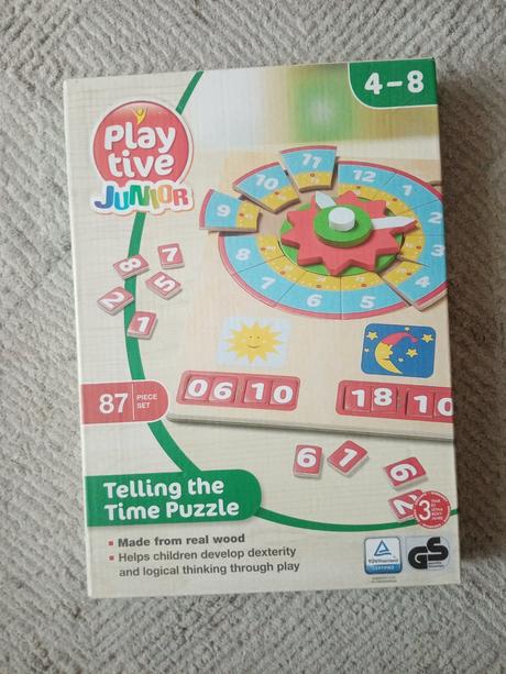 Drevene puzzle/hra učíme sa hodiny, 