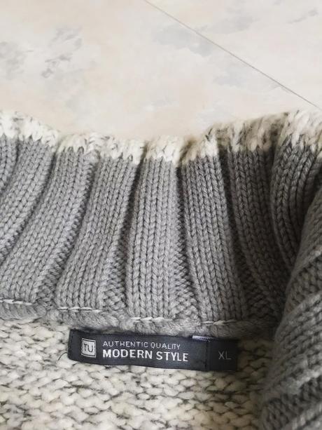 Luxusný hrubý melírovaný pulóver, tu,xl