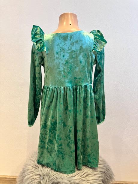 Dievčenské velúrované šaty s volánmi h&m (122-128), h&m,122