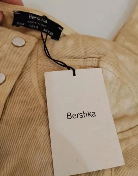 Rifľový korzetový top bershka push-up strih, 36 / s