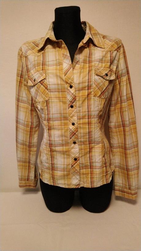 Dámska krémovo károvaná blúzka, just design, l