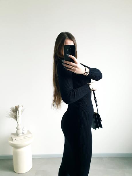 Čierne midi šaty s/m, s