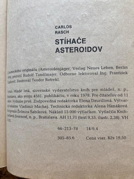 Stíhače asteroidov carlos rasch stopy (1978),
