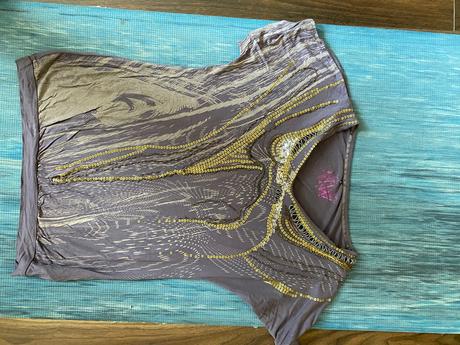 Tričko/tunika krátky rukáv s flitrami, s