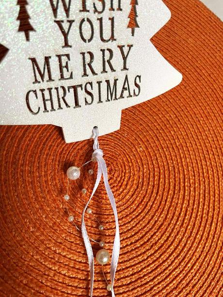 Vianočná drevená trblietavá ozdoba, 