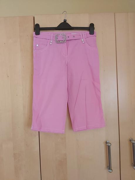 Dievčenské trištvrťové nohavice ružové č.140, 140