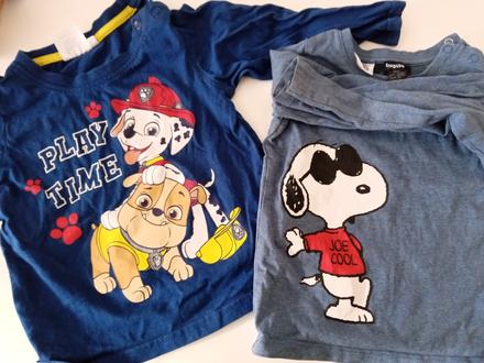 Dva tričká s dlhým rukávom, lupilu,80