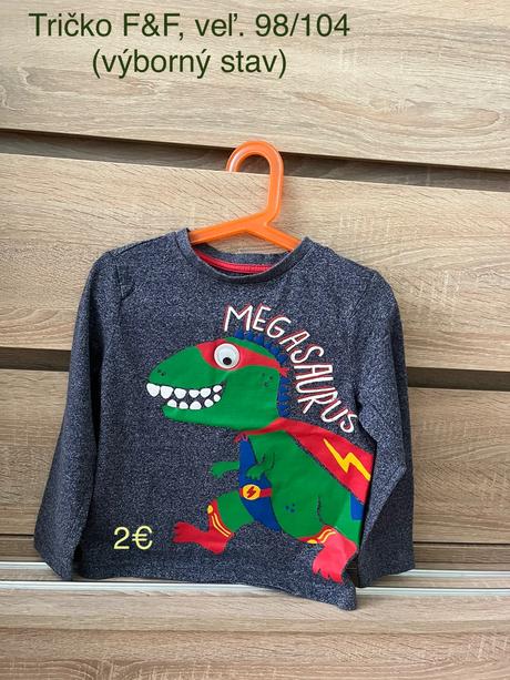 Tričko f&f dinosaurus veľ. 98/104, f&f,98
