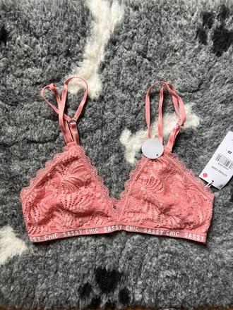 Korálovoružová bralette s čipkou sinsay uplne nová, sinsay,s
