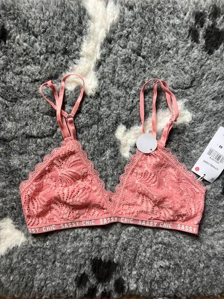 Korálovoružová bralette s čipkou sinsay uplne nová, sinsay,s
