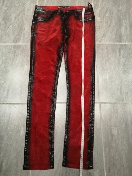 Luxus červené jeans stefano v40, jeans v30, 40