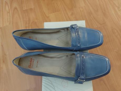 Damske mokasiny_modre, baťa,40