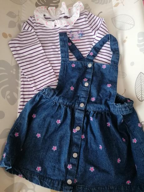 Dievčenské tričko s riflovymi šatami, sergent major,86