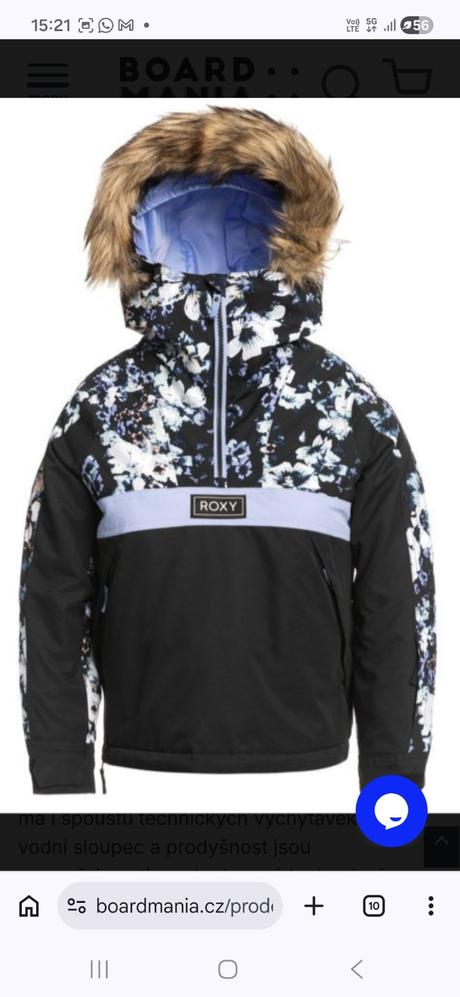 Roxy yziarska-snowboardova bunda+nohavice+čiapka, roxy,164