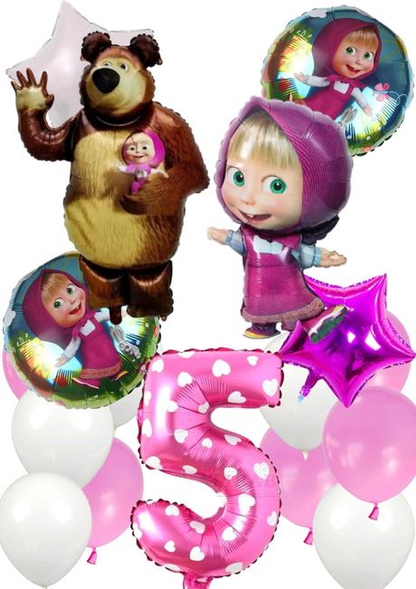 Balóny máša a medveď - až 15/16/17 kusov,