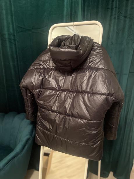 Nova čierna bunda s kapucňou, m