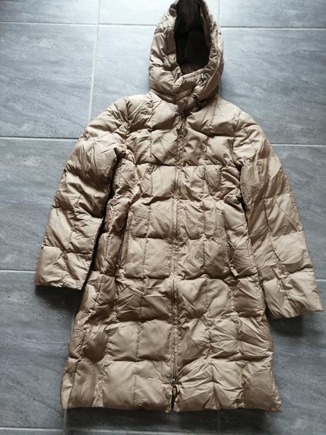 Zimný prešívaný kabát ham, v36, zlatá béžová, h&m,36