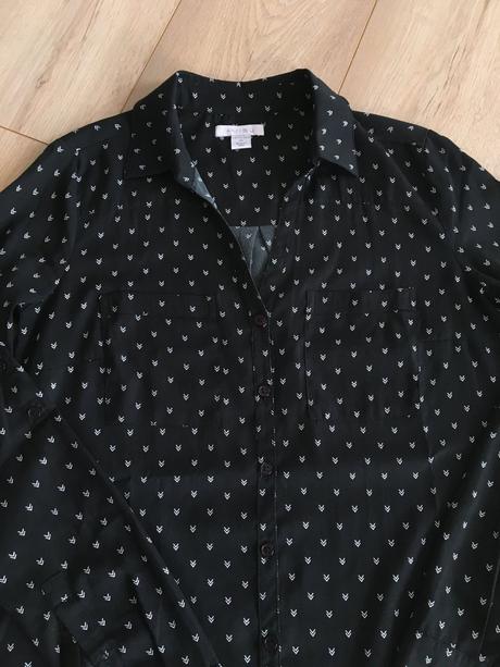 Dámska čierna blúzka s potlačou, amisu,xs