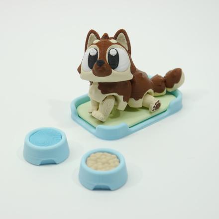 Vreckáčik vlčiak+postieľka, miska s vodou a jedlom, 