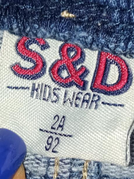 Chlapčenské tmavomodré rifle s výšivkou (92), 92