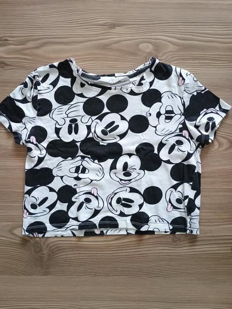 Crop top tricko mickey, hm, 134/140, h&m,134