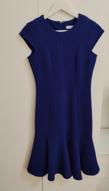Calvin klein kráľovsky modré elegantné šaty, calvin klein,s