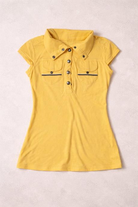 Dámske tričko polo žlté, m