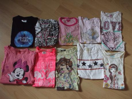 Balík letných vecí, veľkosť 122, cca 18 kusov, 122–134