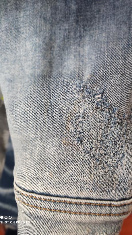 Riflová zateplená bunda prechodná, l