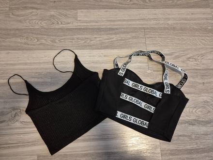 2x čierny top, xs