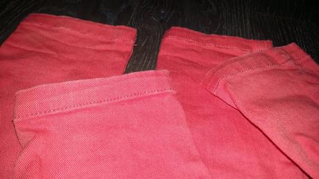 Nádherné cerveno-oranžové rifle unisex na 5-8r., reserved,122