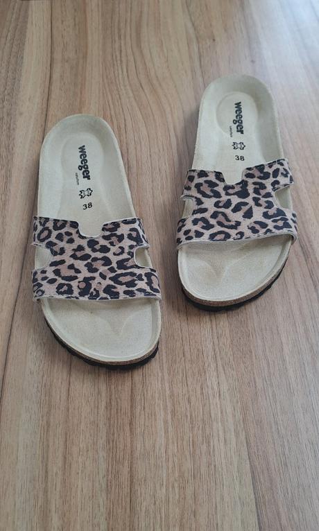 Kožené korkové šľapky, 38