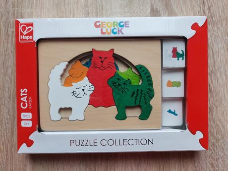 Hape - george luck - vkladacie puzzle mačky, 