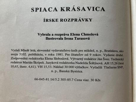 Spiaca krásavica druhé vydanie 1981, 