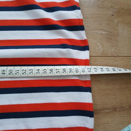 Bielo-červeno-modré pásikavé dlhé bavlnené šaty, tchibo,46