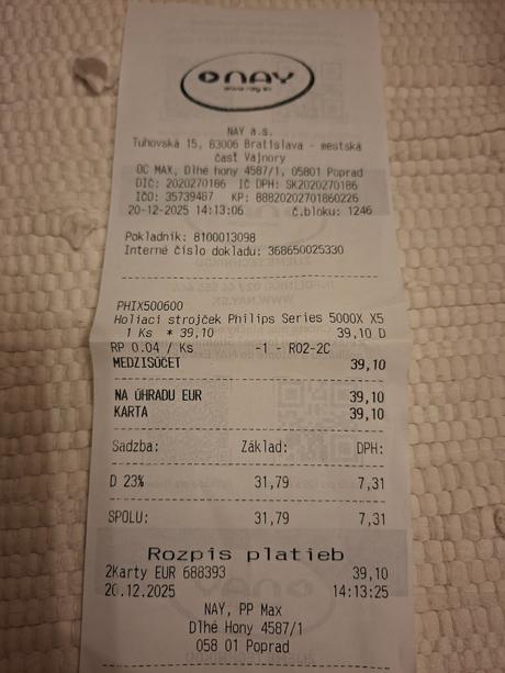 Holiaci strojček philips, 