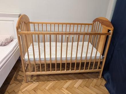 Drevena detska postielka, šírka (cm): 60,dĺžka (cm): 120