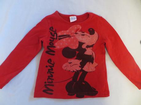 Červené tričko s minnie dlhý rukáv, disney,86